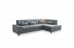 PN-IN18012 von Polinova - Ledersofa Ausführung rechts steel