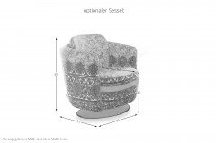 Livorno von Schröno - Polstersofa Ausführung rechts rot gemustert