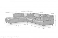 7490 von K+W Polstermöbel - Eckgarnitur links rubin