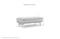 CR.420 von creation by Rolf Benz - Eckgarnitur Ausführung rechts platingrau