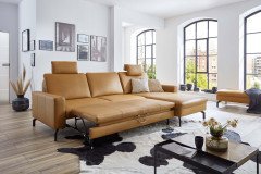 PN-EM20028 von Polinova - Ledersofa Variante rechts kurkuma