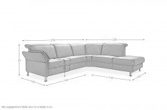 PN-EM21059 von Polinova - Ledersofa Variante rechts anthrazit