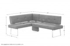 Step Two von K+W Polstermöbel - Eckbank mit Kufen in Edelstahloptik