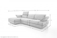 KOINOR Avivo - Ledergarnitur Variante links asphalt