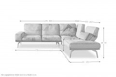 KOINOR Hiero - Ledergarnitur Variante rechts inox