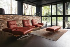 KOINOR Marilyn - hochwertige Ledergarnitur links chilli