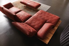 KOINOR Marilyn - hochwertige Ledergarnitur links chilli