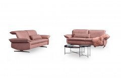 1077 von Himolla - Ledergarnitur lachs