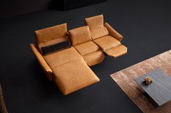 1178 von Himolla - Ledersofa Ausführung links mais