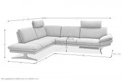 Aranca von Himolla - Polstergarnitur links bleu