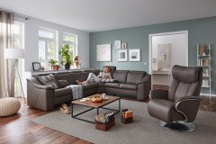 Flow von Himolla - Eckcouch rechts schlamm