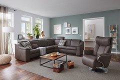 Flow von Himolla - Eckcouch rechts schlamm