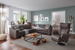 Flow von Himolla - Eckcouch rechts schlamm