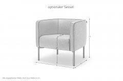 CR.470 von creation by Rolf Benz - Eckgarnitur rechts hellelfenbein