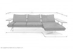 KOINOR Hendson - Designersofa rechts quartz