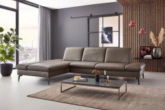 PN-IN23099 von Polinova - Ledersofa Ausführung links greystone