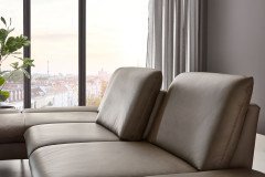 PN-IN23099 von Polinova - Ledersofa Ausführung links greystone