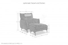 Ancona von Erpo Polstermöbel - Leder-Ensemble tobacco