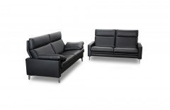 Bilbao von Erpo Polstermöbel - Leder-Ensemble black