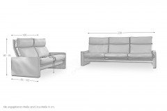 Manhattan-LE24 von Erpo Polstermöbel - Leder-Ensemble tabac