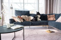 Draba von ADA Mindful Living - Ecksofa rechts steel-blue