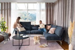 Draba von ADA Mindful Living - Ecksofa rechts steel-blue