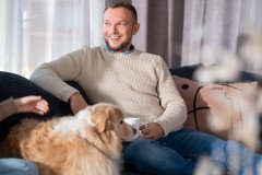 Draba von ADA Mindful Living - Ecksofa rechts steel-blue