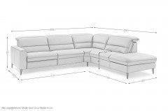 MR 1380 von Musterring - Ledersofa Variante rechts honey