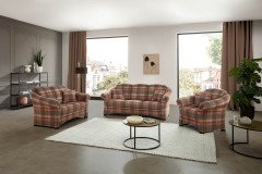 Trient von Schröno - Polstergarnitur rot-grün-kariert