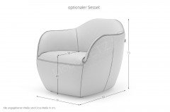 CR.424 von creation by Rolf Benz - Polsterecke links beigegrau