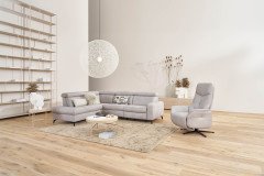 9566 von Himolla - Ledersofa Ausführung links asche