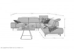 MR 2490 von Musterring - Ledersofa Variante rechts blue
